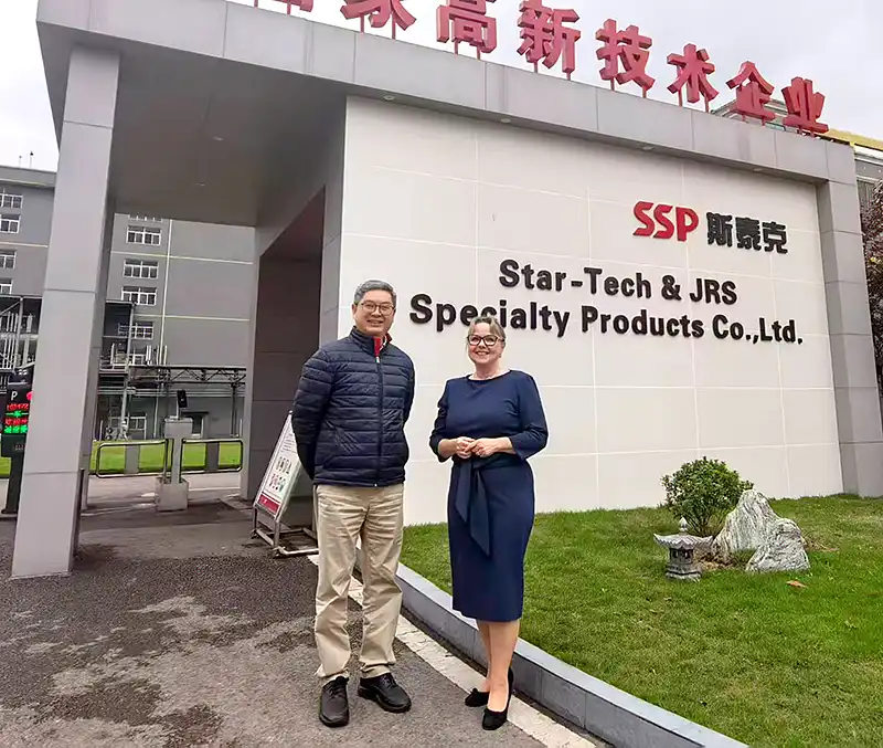 Yvonne M. Johnson and Managing Director Lu Wu at SSP’s Chongqing facility